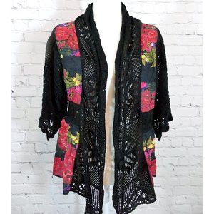 Cecilia Prado P/S Roses/black crochet lace wrap